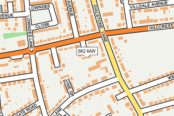 SK2 6AW map - OS OpenMap – Local (Ordnance Survey)