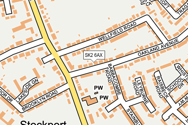 SK2 6AX map - OS OpenMap – Local (Ordnance Survey)