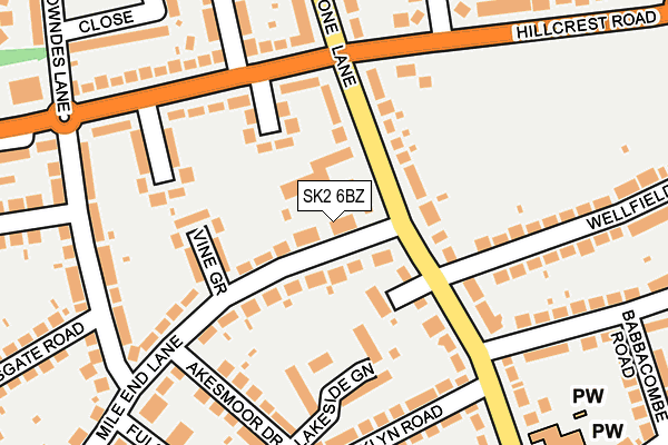 SK2 6BZ map - OS OpenMap – Local (Ordnance Survey)