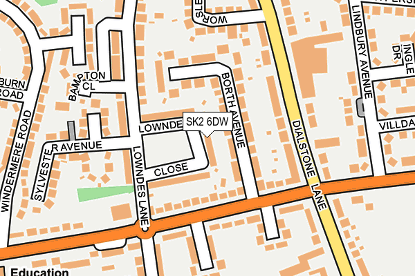 SK2 6DW map - OS OpenMap – Local (Ordnance Survey)
