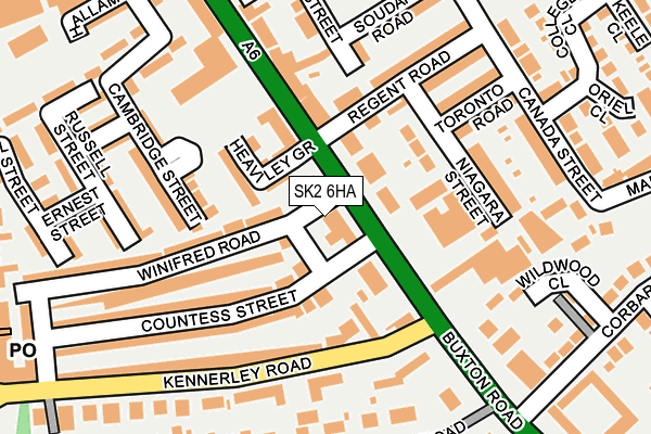 SK2 6HA map - OS OpenMap – Local (Ordnance Survey)