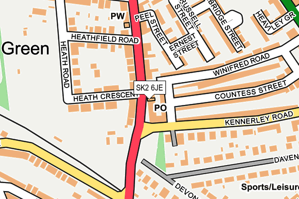 SK2 6JE map - OS OpenMap – Local (Ordnance Survey)