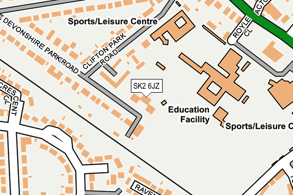 SK2 6JZ map - OS OpenMap – Local (Ordnance Survey)