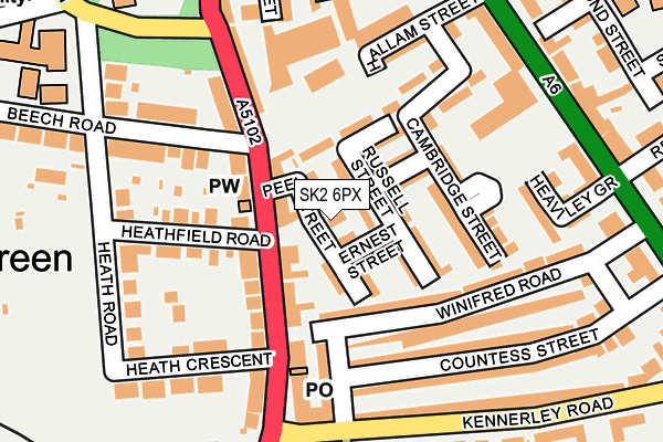 SK2 6PX map - OS OpenMap – Local (Ordnance Survey)