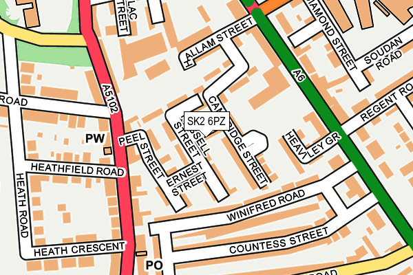 SK2 6PZ map - OS OpenMap – Local (Ordnance Survey)