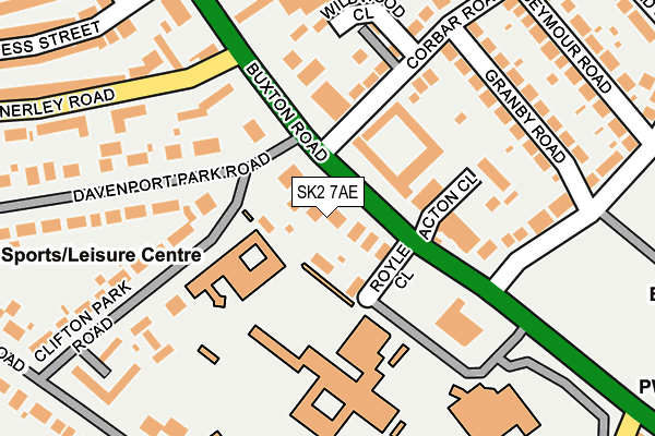 SK2 7AE map - OS OpenMap – Local (Ordnance Survey)