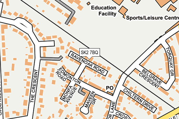 SK2 7BQ map - OS OpenMap – Local (Ordnance Survey)