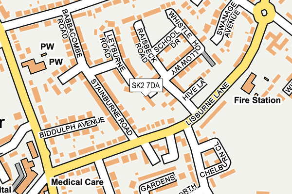 SK2 7DA map - OS OpenMap – Local (Ordnance Survey)
