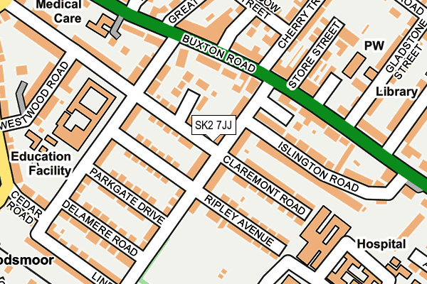 SK2 7JJ map - OS OpenMap – Local (Ordnance Survey)