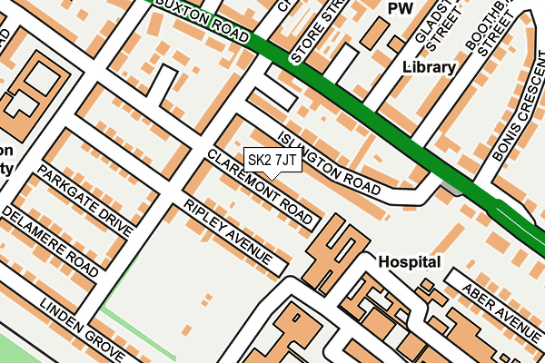 SK2 7JT map - OS OpenMap – Local (Ordnance Survey)