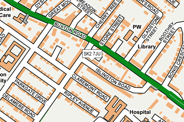 SK2 7JU map - OS OpenMap – Local (Ordnance Survey)