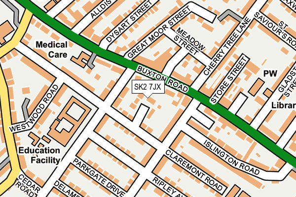 SK2 7JX map - OS OpenMap – Local (Ordnance Survey)