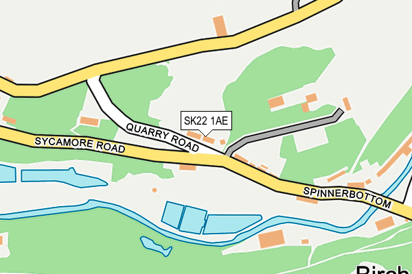 SK22 1AE map - OS OpenMap – Local (Ordnance Survey)