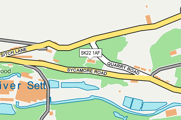SK22 1AF map - OS OpenMap – Local (Ordnance Survey)