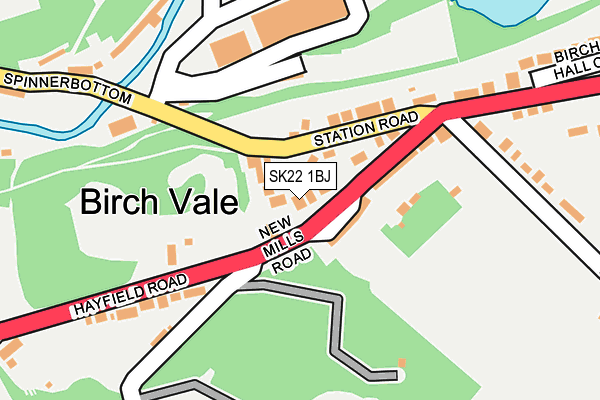 SK22 1BJ map - OS OpenMap – Local (Ordnance Survey)