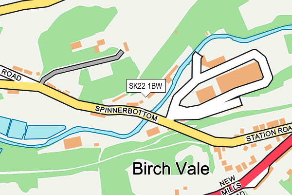 SK22 1BW map - OS OpenMap – Local (Ordnance Survey)