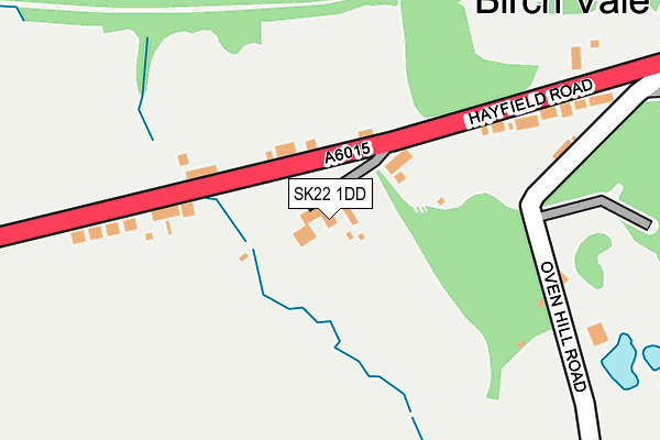 SK22 1DD map - OS OpenMap – Local (Ordnance Survey)