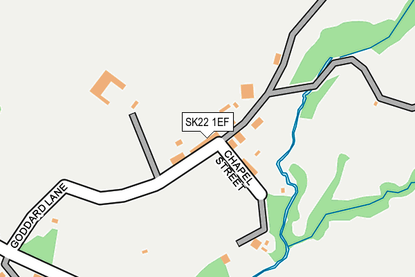 SK22 1EF map - OS OpenMap – Local (Ordnance Survey)