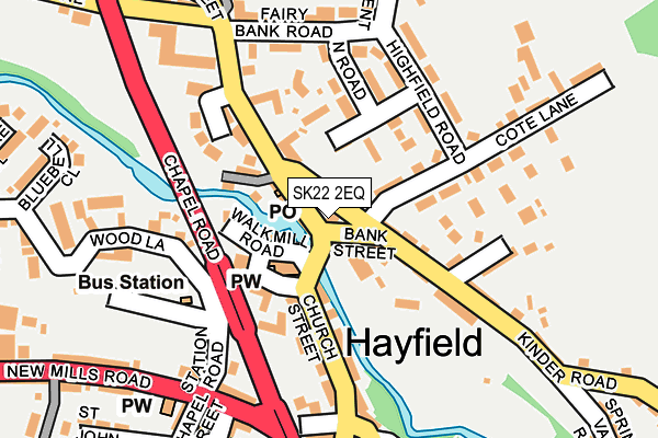 SK22 2EQ map - OS OpenMap – Local (Ordnance Survey)