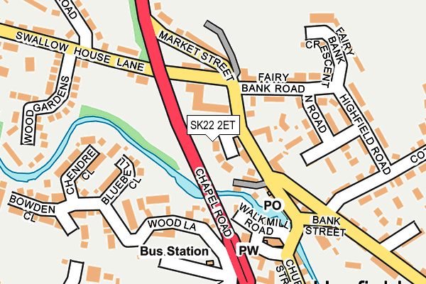 SK22 2ET map - OS OpenMap – Local (Ordnance Survey)