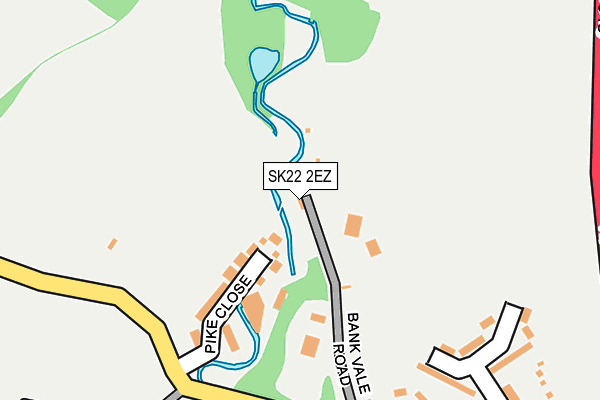 SK22 2EZ map - OS OpenMap – Local (Ordnance Survey)
