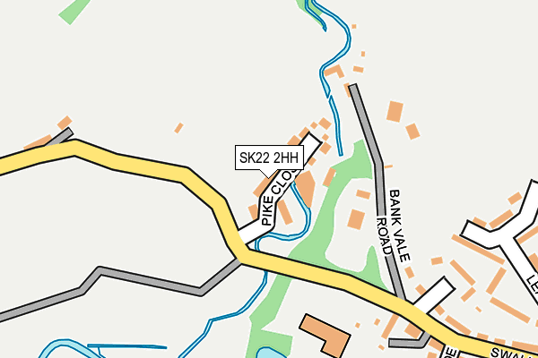 SK22 2HH map - OS OpenMap – Local (Ordnance Survey)