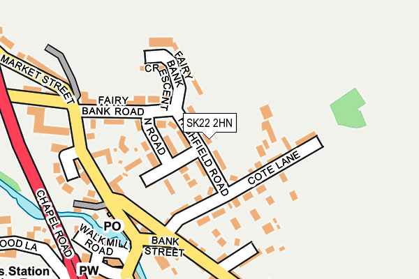 SK22 2HN map - OS OpenMap – Local (Ordnance Survey)