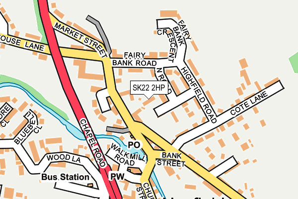 SK22 2HP map - OS OpenMap – Local (Ordnance Survey)