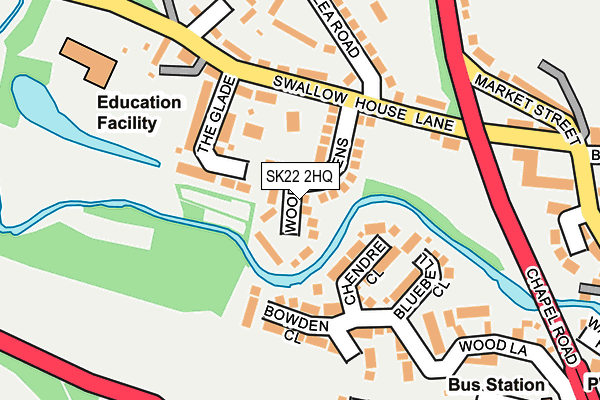 SK22 2HQ map - OS OpenMap – Local (Ordnance Survey)