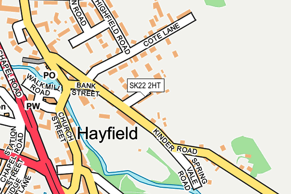 SK22 2HT map - OS OpenMap – Local (Ordnance Survey)