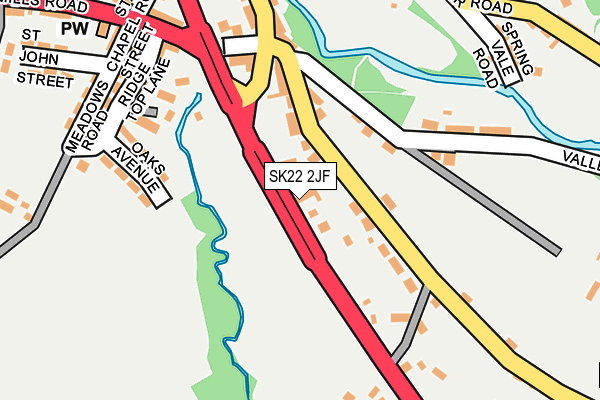 SK22 2JF map - OS OpenMap – Local (Ordnance Survey)