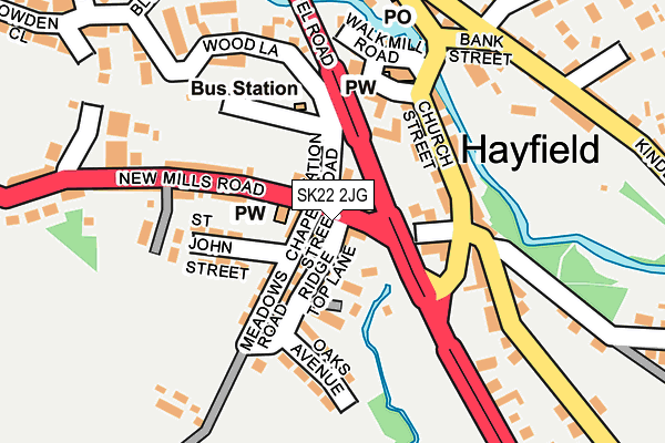 SK22 2JG map - OS OpenMap – Local (Ordnance Survey)