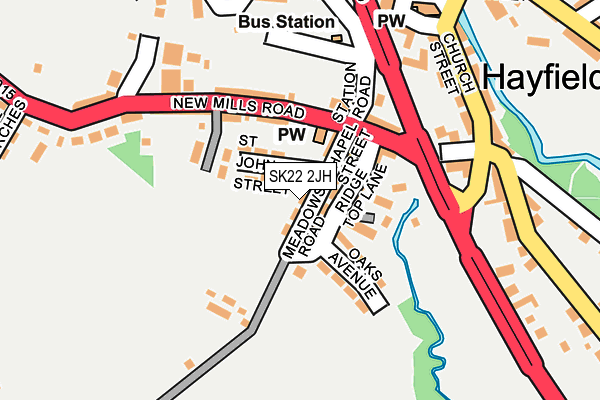 SK22 2JH map - OS OpenMap – Local (Ordnance Survey)