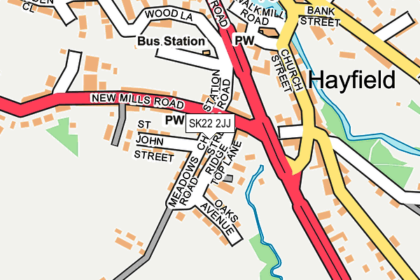 SK22 2JJ map - OS OpenMap – Local (Ordnance Survey)