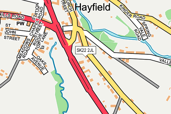 SK22 2JL map - OS OpenMap – Local (Ordnance Survey)