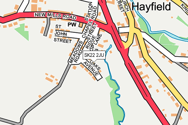 SK22 2JU map - OS OpenMap – Local (Ordnance Survey)