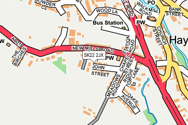 SK22 2JX map - OS OpenMap – Local (Ordnance Survey)