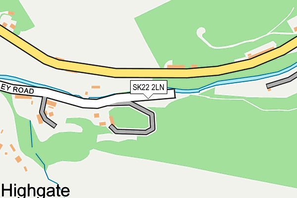 SK22 2LN map - OS OpenMap – Local (Ordnance Survey)
