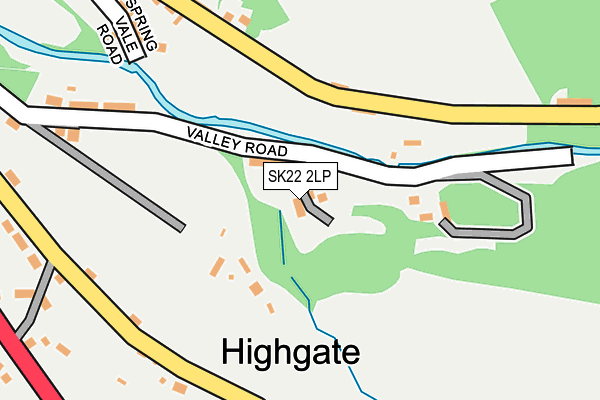 SK22 2LP map - OS OpenMap – Local (Ordnance Survey)