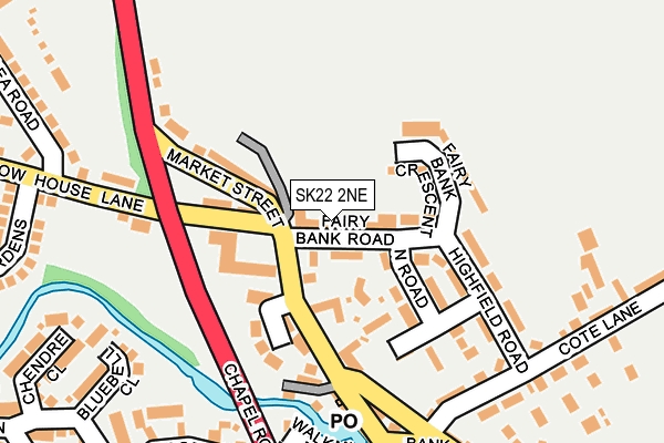 SK22 2NE map - OS OpenMap – Local (Ordnance Survey)