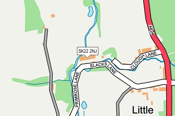 SK22 2NJ map - OS OpenMap – Local (Ordnance Survey)