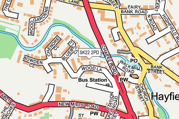 SK22 2PD map - OS OpenMap – Local (Ordnance Survey)
