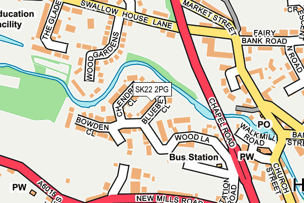 SK22 2PG map - OS OpenMap – Local (Ordnance Survey)