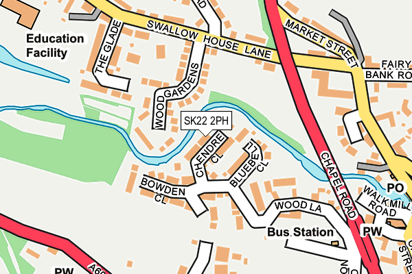 SK22 2PH map - OS OpenMap – Local (Ordnance Survey)