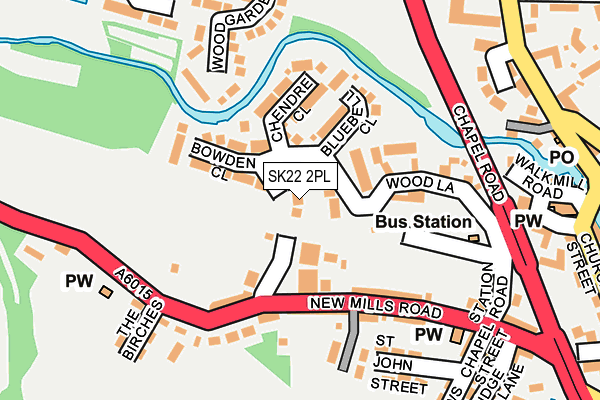 SK22 2PL map - OS OpenMap – Local (Ordnance Survey)