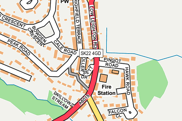 SK22 4GD map - OS OpenMap – Local (Ordnance Survey)