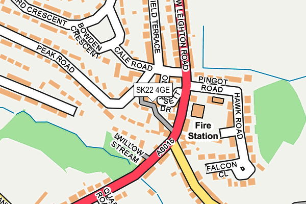 SK22 4GE map - OS OpenMap – Local (Ordnance Survey)