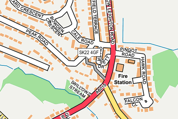 SK22 4GF map - OS OpenMap – Local (Ordnance Survey)