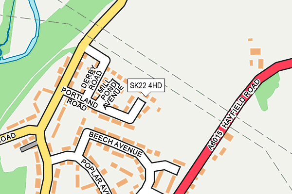 SK22 4HD map - OS OpenMap – Local (Ordnance Survey)