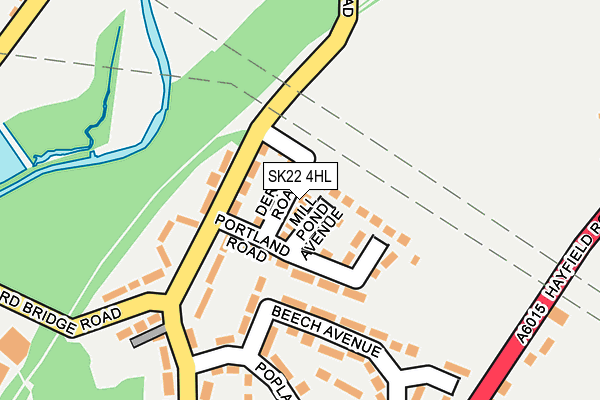SK22 4HL map - OS OpenMap – Local (Ordnance Survey)